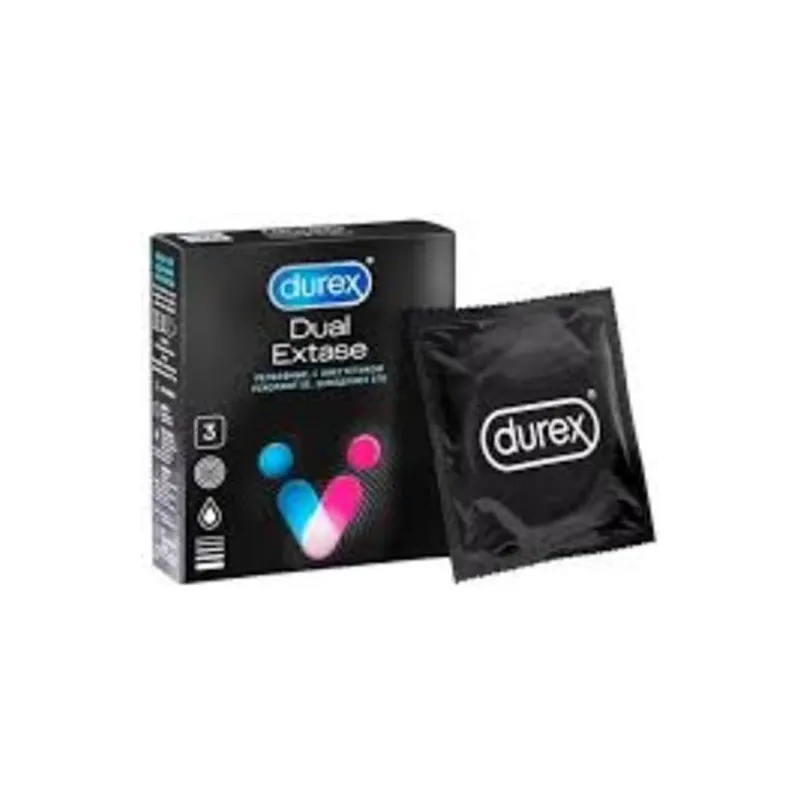 Durex® Dual Extase презервативы №3 Рельефные с анестетиком