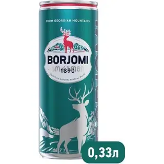 Боржоми 0,33 газ в алюминиевой банке
