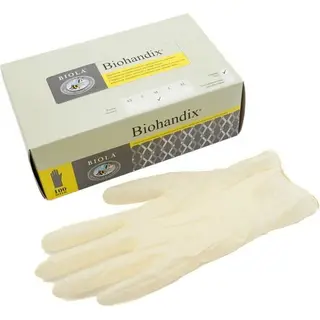 Перчатки Biohandix латекс смотровые н/стерильн. опудренные размер S