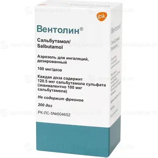 Вентолин 100 мкг/доза 200 доз аэроз.ингал.доз.