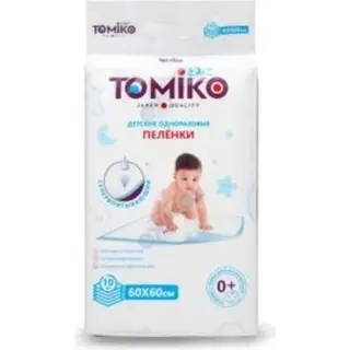Детские пеленки одноразовые (60*60) 10 шт TOMIKO