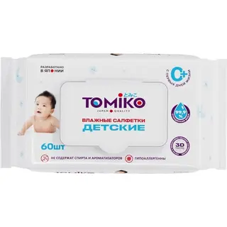 Tomiko Влажные салфетки N60 дет. томико
