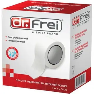 Пластырь мед.нетканый в рулоне 2,5 см*5 м Dr. Frei