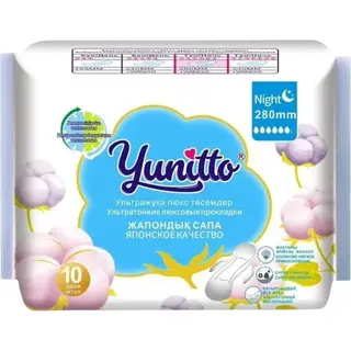 Yunitto Night 280mm 10шт гигиенические женские прокладки