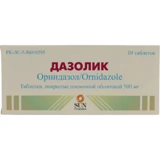 Дазолик 500 мг №10 табл.п.п.о.