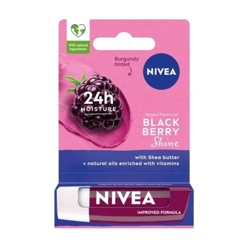 Бальзам для губ Blackberry shine Ежевика блеск марки Nivea